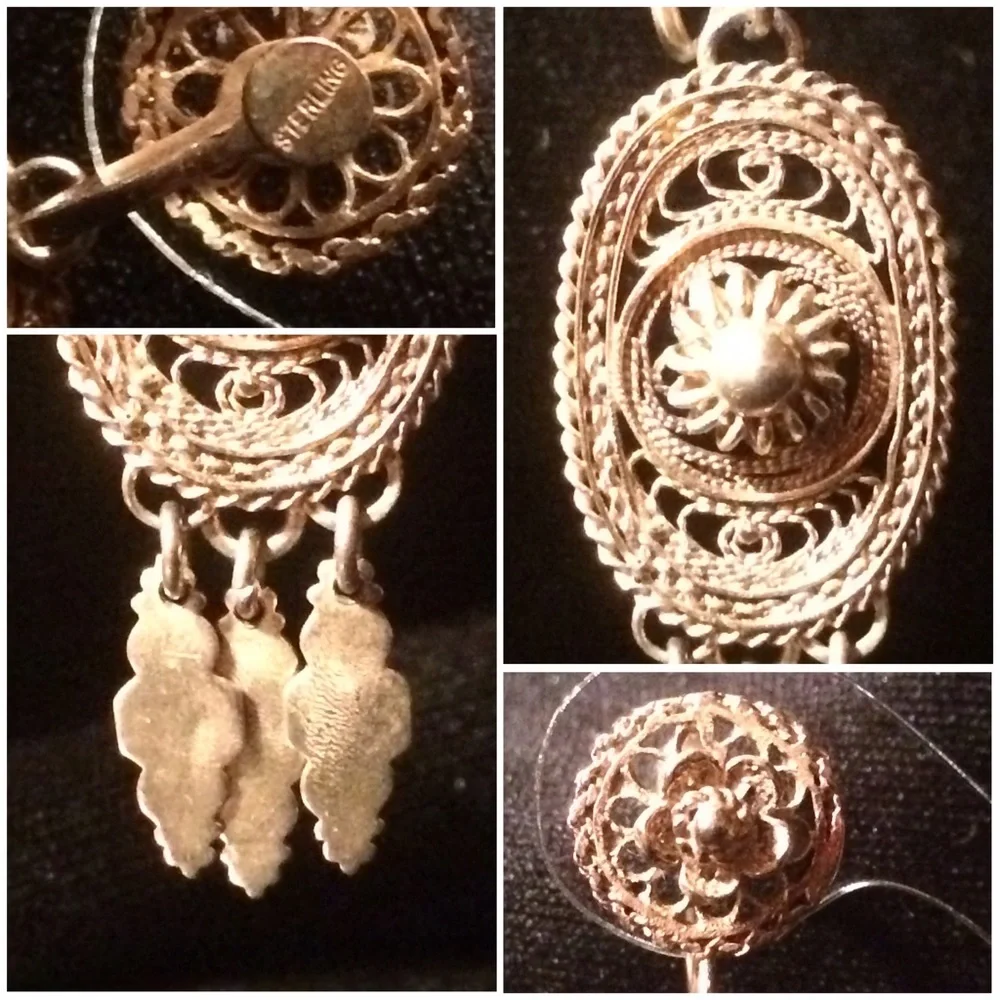 Vintage Gold plated sterling earrings